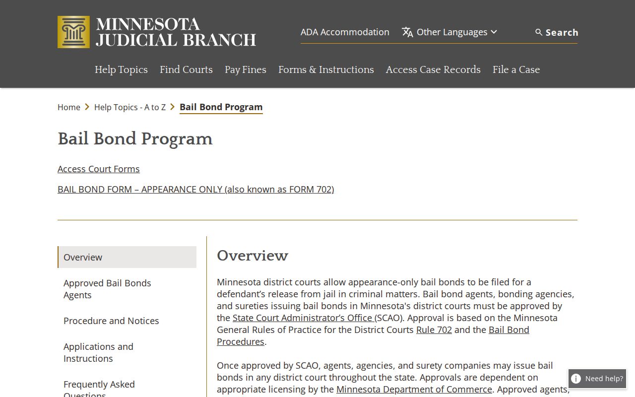 Cottonwood County traffic warrant payment options under the state bail bond program