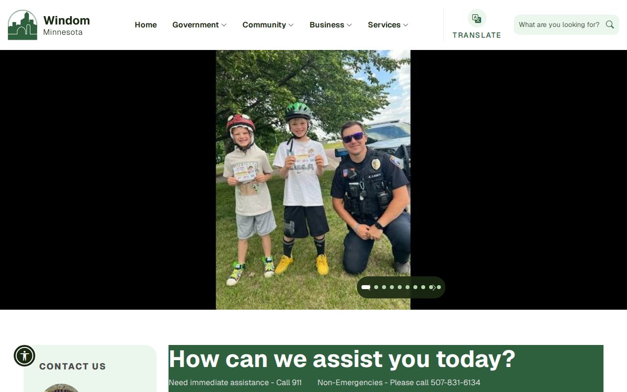 Windom Police Department page used for Cottonwood County warrant checks in Windom