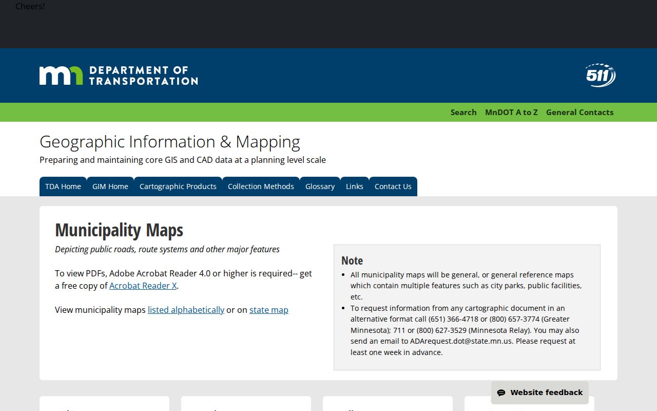 Minnesota municipal map index used for Cottonwood County warrant routing in Storden